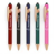 Kit 10 a 40 Canetas Personalizadas Metal Touch Gravação a Laser Logo Brinde Corporativo Premium Rosê