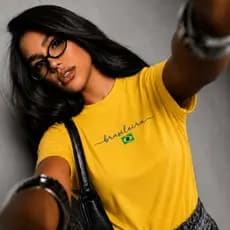 Camiseta Feminina Brasil T-Shirt Copa Blusa Estilosa Promoção