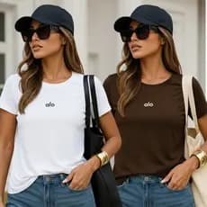 Kit 2 Camiseta Feminina Blusa Estilosa 100% Algodão Várias Cores