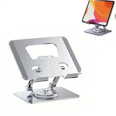Suporte iPad Totalmente Alumínio de Mesa Base Rotatória Ajustável Dobrável 360º Para Tablets Mac-LD