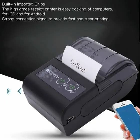 Mini Impressora Via Bluetooth Portátil Térmica 58mm Compatível Com Androide-LD