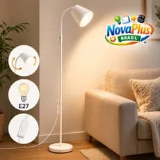 Luminária de Chão LED E27 Ajustável Rotativa Bivolt para Sala Quarto Leitura Moderna