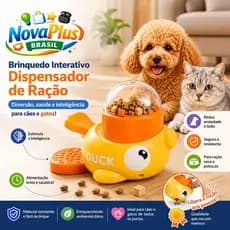 Brinquedo Interativo Inteligente para Cães e Gatos com Dispensador de Ração Slow Feeder Anti Ansiedade Pet