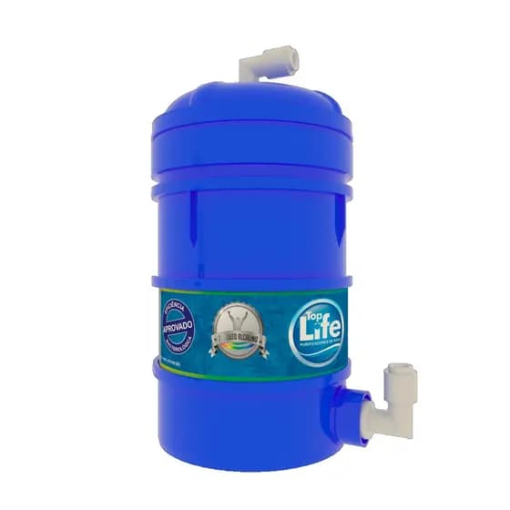 Refil Alcalino Top Life Azul Vela Alcalina Purificador Agua Ionizada com Minerais Calcio Potassio Magnesio Helth Energ
