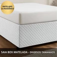 Saia Box Matelada Ultrassônica Diversos Tamanhos E Cores Percal 200 Fios Com Elástico