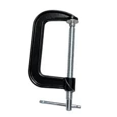 Grampo Tipo G Preto 150mm 6 Polegadas em Aço Reforçado com Rosca de Aperto Manual
