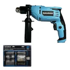 Furadeira de Impacto 13mm 910W Gamma G19513AC Com Kit 51 Peças Profissional