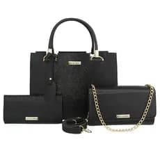 KIT EXCLUSIVO! 3 Bolsas Femininas charmosa, Kit Bolsa Castelo + Clutch + Carteira, Sintético Premium, promoção,