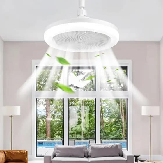 Ventilador de teto com controle remoto - bivolt com lâmpada LED, com função de refrigeração e iluminação