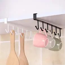 Suporte De Metal Porta Xícaras Canecas Utensílios Em Geral Para Pendurar No Armário