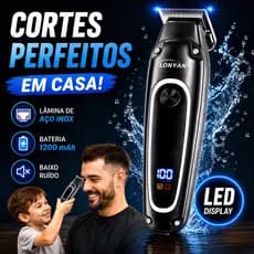 Máquina de Cortar Cabelo Profissional SEM FIO Bivolt LÃmina inox Ã ProvaD'Água, Silencioso e Recarreg¡vel