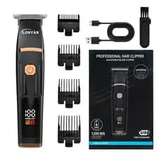 Máquina de Cortar Cabelo Profissional Sem Fio 1200mAh Bivolt LÂmina Carbono Ã Prova D'Água Silencioso e Recarreg¡vel