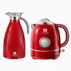 Chaleira Elétrica 1,5L 220V 127V 1355W Aço Inox SUS304 LGR-8015B Com Desligamento Automático Aquecimento Rápido Vermelho