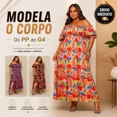 Vestido Longo Estampado Manga Ciganinha Lastex Feminino Soltinho Barato Moda Plus Elegante Midi Verão Tendencia 2026