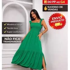 Vestido Longo Liso Lastex Feminino Soltinho Moda Casual Elegante Promoção Evangélica Festa Casamento Verão Midi Barato