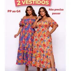 Kit 2 Vestidos Estampados Floral Soltinho Moda Maior Evangelico Cristão Verão Casual Elegante Ciganinha Luxo Feminino