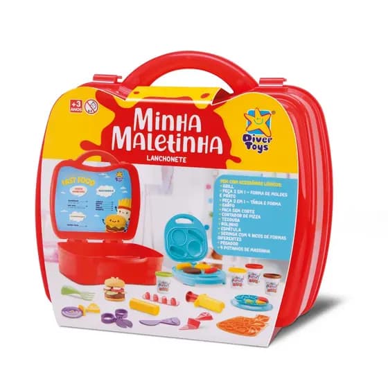 Maleta Lanchonete Com Massinha De Modelar E Acessórios Infantil Divertoys