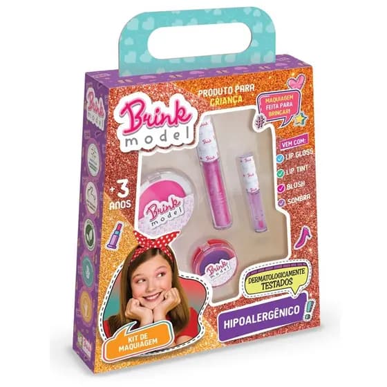 Kit Maquiagem Infantil Divertida Teen Com Lip Tint - Brink Model