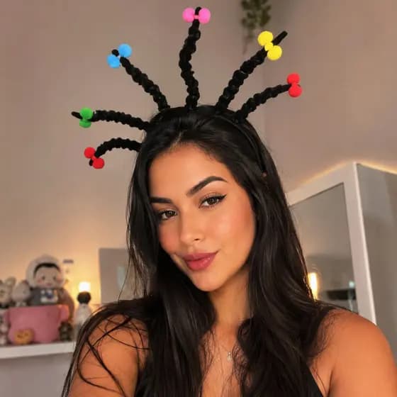 Tiara Divertida Cabelo Maluco Halloween do Desenho Mona A Vampiro