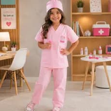 Kit Completo Fantasia Infantil Médica Enfermeira 5-8 Anos