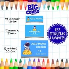 🚀 ENVIO RÁPIDO🚀 KIT 123 ETIQUETAS ESCOLAR A PROVA D'ÁGUA- ETIQUETA LAVÁVEL- 123 ETIQUETAS VINIL- ETIQUETA PERSONALIZADA
