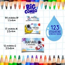 🚀 ENVIO RÁPIDO🚀 KIT 123 ETIQUETAS ESCOLARES A PROVA D'ÁGUA - ASTRONAUTA - ETIQUETA VINIL LAVÁVEL- VOLTA ÀS AULAS