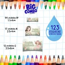🚀 ENVIO RÁPIDO 🚀 KIT 123 ETIQUETAS ESCOLARES A PROVA D'ÁGUA - JARDIM ENCANTADO - ETIQUETA VINIL LAVÁVEL- VOLTA ÀS AULAS