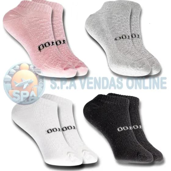 Kit com 18 Pares Meia Feminina Soquete 100% Algodão