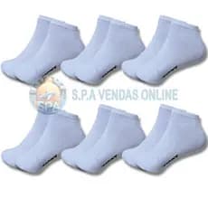 Kit com 24 Pares de Meia Brancas Soquete com algodão Unissex