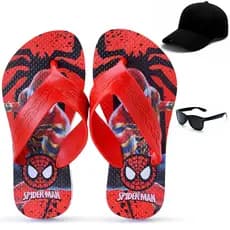 Kit Chinelo Infantil Menino Homem Aranha + Boné + Óculos Infantil