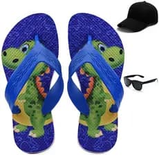 Kit Chinelo Infantil Dinossauro Casual + Boné + Óculos Henry Calçados
