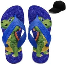 Kit Chinelo Infantil Dinossauro Casual + Boné Infantil