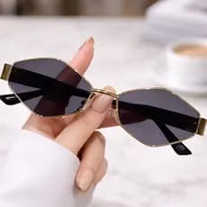 Óculos de Sol Feminino Formato Diamante Losango Estilo 2YK Moda Estiloso Unissex UV400 Acessório