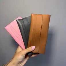 Kit C/3 Estojo para Óculos de Sol Couro Sintético Ecológico com Flanela Porta Óculos Case