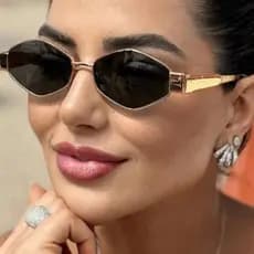 Óculos de Sol Formato Diamante Estilo Moda Luxo Feminino Com Estojo Y2K Proteção UV400