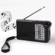 Rádio Portátil AM FM Recarregável e Pilha com Entrada Fone de Ouvido