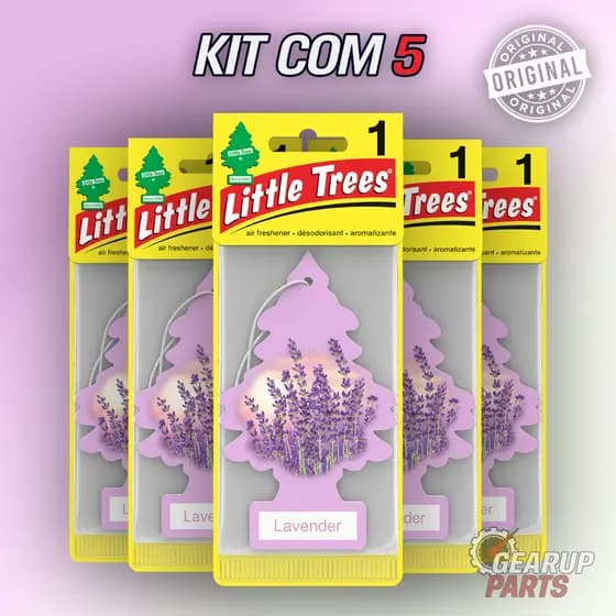 Kit 5 Cheirinho de carro Little Trees Original Aromatizante Lavender Fragrancia Premium Lavanda Flor