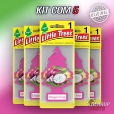 Kit 5 Cheirinho de Carro Little Trees Original Aromatizante Dragon Fruit Fragrancia Premium Pitaya