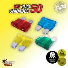 Kit 50 Fusíveis Automotivo Tipo Folha 10A 15A 20A 30A – Opção 10 ou 50 Unidades