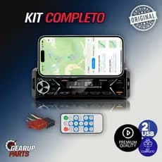Rádio Automotivo Seven SPRA010 Bluetooth MP3 Player com Suporte Celular + Controle e Chicote