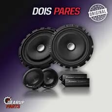 2 Pares Alto Falante Pioneer Original TS-C1730BR 6” 120W RMS – Kit 2 Vias Som Automotivo