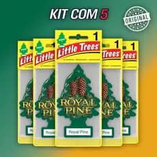 Kit 5 Cheirinho de carro Little Trees Original Aromatizante Royal Pine Fragrancia premium Natureza