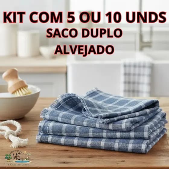 Kit Panos de Chão 100% Algodão Reforçado com Saco Duplo – Alta Absorção, Costura Forte para Limpeza