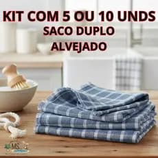 Kit Panos de Chão 100% Algodão Reforçado com Saco Duplo – Alta Absorção, Costura Forte para Limpeza