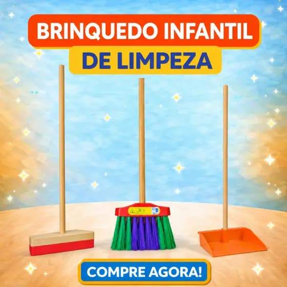 BRINQUEDO INFANTIL  LIMPEZA VASSOURA, RODO E PÁ BRINQUEDO EDUCATIVO PARA CRIANÇA