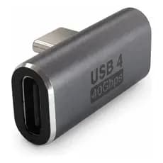Adaptador Conversor Usb Tipo C Em L 90 Graus 40gbps 100w 5a Azul-claro