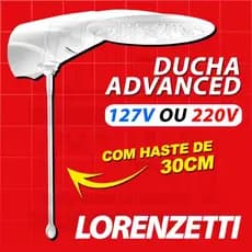 Ducha Elétrica Lorenzetti Advanced 127V ou 220V 7500W | Multitemperatura, Economia e Alta Pressão