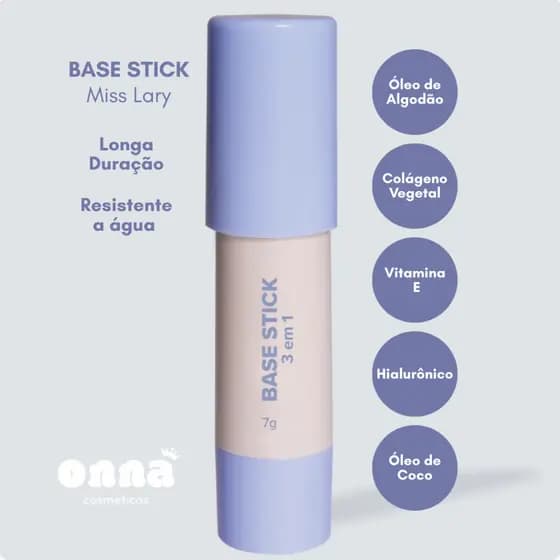 Base, Contorno, Corretivo Stick Miss Lary 3 em 1 Maquiagem Multifuncional Toque Seco Bastão Matte