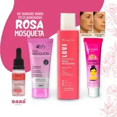 Kit Facial Anti-Manchas Isis | Rosa Mosqueta + Sérum + Água Micelar + Protetor Solar