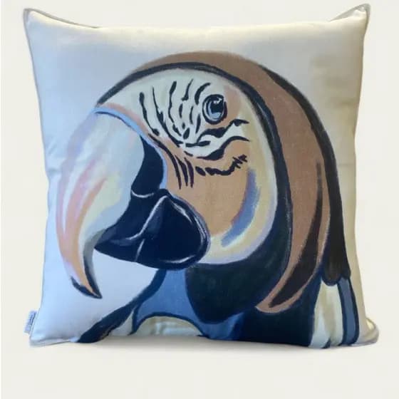Capa de Almofada 55x55 Estampa Arara Tecido Sarja Zíper Invisível Decoração Sala Quarto Lorehouse